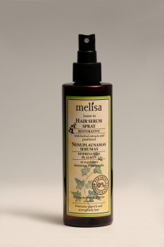 Leave-in hair strengthening serum with plant extracts and panthenol 